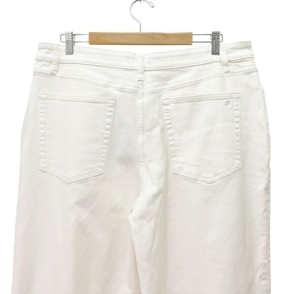 NWT NAADAM Soft Denim Wide Leg Jeans Size 14 Milk White High Rise Stretch Twill - Picture 7 of 16